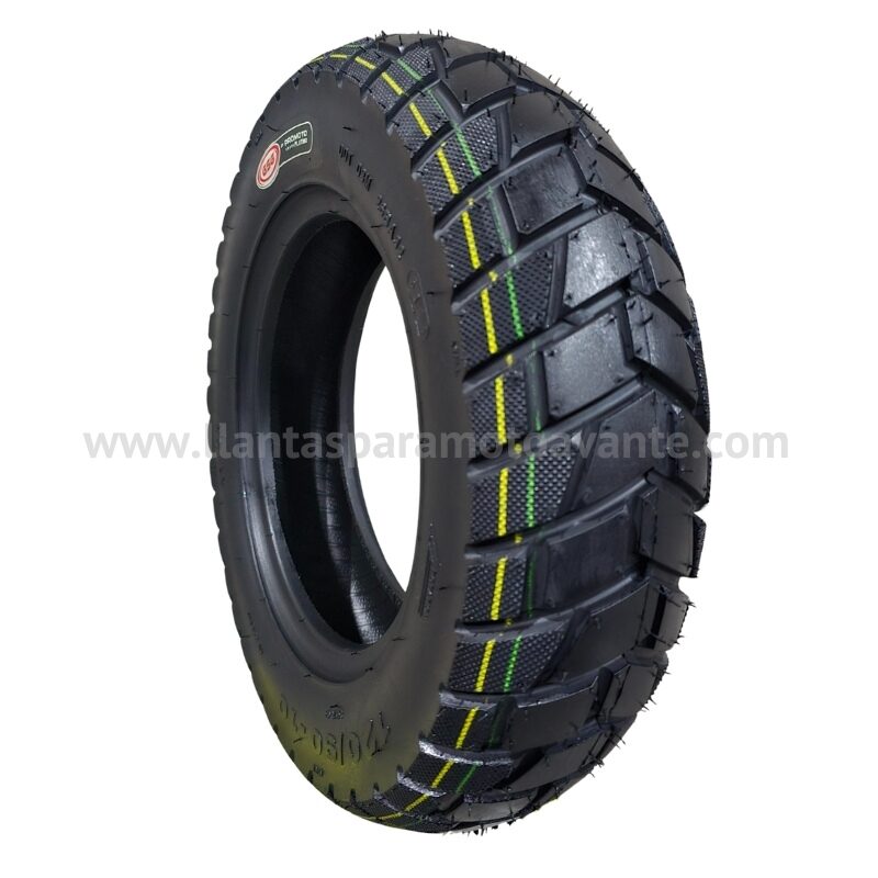 Llanta 120/90-10 GSG PG52T vista frontal para scooter de carga